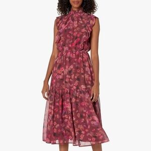 Steve Madden Floral Ruffle Midi Dress Size Small